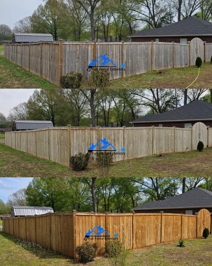 Privacy fence pressure washing and staining